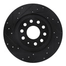 R1 18-25 Audi Q3 Front & Rear Drilled & Slotted Black Brake Rotor Set