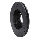 R1 93-07 Ford Taurus (Excl SHO) Front Right Drilled & Slotted Black Brake Rotor