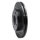 R1 01-03 Hyundai Sonata Front Right Drilled & Slotted Black Brake Rotor