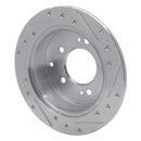 R1 10-13 Kia Forte5 Rear Left Drilled & Slotted Silver Brake Rotor