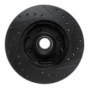 R1 78-93 Ford Fairmont Front Left Drilled & Slotted Black Brake Rotor