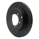 R1 91-93 Dodge STEALTH Rear Left Drilled & Slotted Black Brake Rotor
