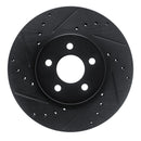R1 89-95 Chrysler LeBaron Front Left Drilled & Slotted Black Brake Rotor