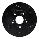R1 03-17 Acura ILX Front Right Drilled & Slotted Black Brake Rotor