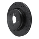 R1 07-15 BMW 335i xDrive Front & Rear Drilled & Slotted Black Brake Rotor Set