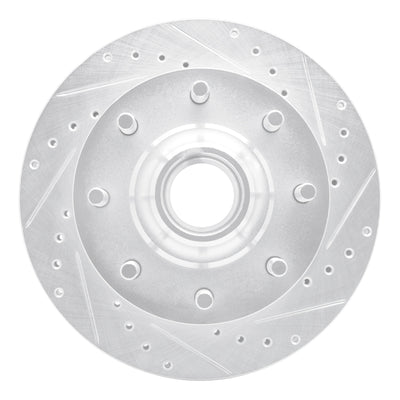 R1 71-95 Chevrolet G30 Front Right Drilled & Slotted Silver Brake Rotor