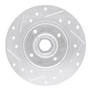 R1 85-02 Volkswagen CORRADO Rear Right Drilled & Slotted Silver Brake Rotor