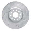 R1 18-25 Volkswagen Teramont Front Drilled & Slotted Silver Brake Rotor Set