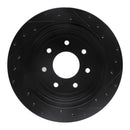 R1 04-11 Ford F-150 RWD Rear Left Drilled & Slotted Black Brake Rotor