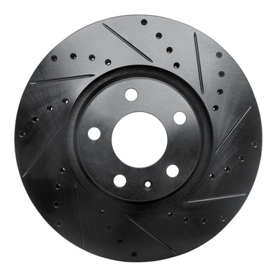 R1 05-11 Audi A6 (USA/Canada) Front Right Drilled & Slotted Black Brake Rotor