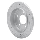 R1 93-04 Chrysler 300M Rear Right Drilled & Slotted Geo-Carbon Rotor