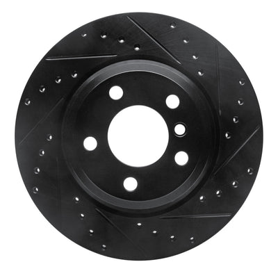 R1 12-20 BMW 335I GT xDrive Rear Right Drilled & Slotted Black Brake Rotor