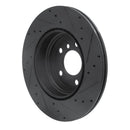 R1 12-20 BMW 330I Rear Left Drilled & Slotted Black Brake Rotor