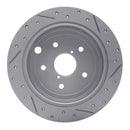 R1 15-21 Subaru WRX Rear Right Drilled & Slotted Geo-Carbon Rotor