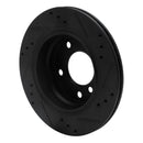 R1 96-05 BMW 323I Rear Left Drilled & Slotted Black Brake Rotor