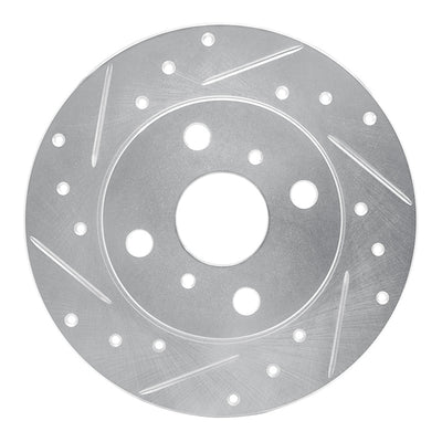 R1 85-86 Toyota MR2 Rear Left Drilled & Slotted Silver Brake Rotor