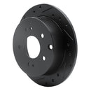 R1 04-12 Mitsubishi Eclipse Rear Left Drilled & Slotted Black Brake Rotor