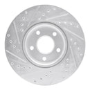 R1 04-19 Ford Escape Front Right Drilled & Slotted Silver Brake Rotor