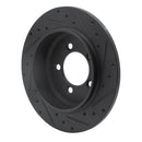 R1 02-10 Ford Explorer Rear Left Drilled & Slotted Black Brake Rotor