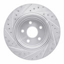 R1 06-10 Jeep Grand Cherokee Rear Drilled & Slotted Silver Brake Rotor Set