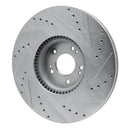 R1 12-17 Genesis G80 Front Left Drilled & Slotted Silver Brake Rotor
