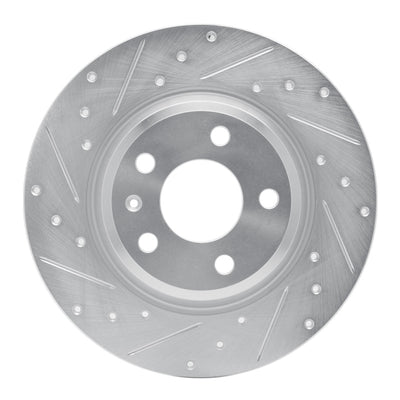 R1 08-25 Audi Q5 (USA/Canada Excl Hybrid) Rear Left Drilled & Slotted Silver Brake Rotor