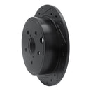 R1 15-21 Subaru WRX Rear Left Drilled & Slotted Black Brake Rotor