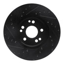 R1 90-98 Mercedes-Benz 300SL Front Right Drilled & Slotted Black Brake Rotor