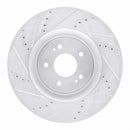 R1 08-15 Mitsubishi Lancer Front Drilled & Slotted Silver Brake Rotor Set