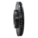 R1 93-97 Lexus LX450 Front Left Drilled & Slotted Black Brake Rotor
