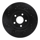 R1 01-10 Chrysler PT Cruiser Front Right Drilled & Slotted Black Brake Rotor