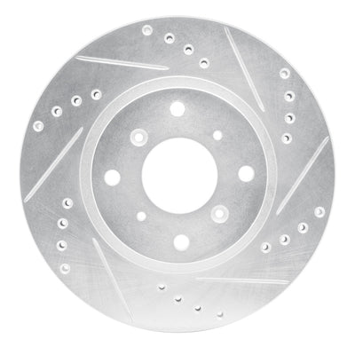 R1 87-90 Acura Legend Front Right Drilled & Slotted Silver Brake Rotor