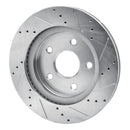 R1 08-12 Jeep J8 Front Left Drilled & Slotted Silver Brake Rotor