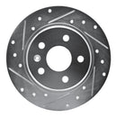 R1 16-23 Chevrolet BOLT EV Rear Left Drilled & Slotted Silver Brake Rotor