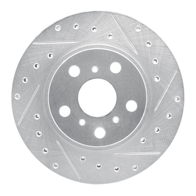 R1 86-89 Toyota Celica Front Right Drilled & Slotted Silver Brake Rotor