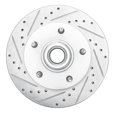 R1 94-01 Ford E-150 Econoline Club Wagon Front Left Drilled & Slotted Silver Brake Rotor