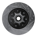 R1 97-02 Ford F-150 RWD Front Left Drilled & Slotted Silver Brake Rotor