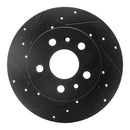 R1 72-78 Volkswagen Type 2 Front Left Drilled & Slotted Black Brake Rotor