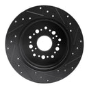 R1 92-00 Lexus SC400 Rear Drilled & Slotted Black Brake Rotor Set