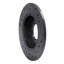 R1 89-94 Suzuki Swift Rear Left Drilled & Slotted Black Brake Rotor