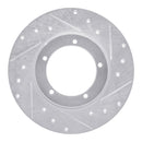 R1 65-76 Porsche 911 Front Right Drilled & Slotted Silver Brake Rotor