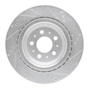 R1 17-25 Tesla Model 3 Rear Left Drilled & Slotted Silver Brake Rotor