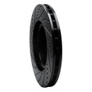 R1 04-07 Volvo V70 Front Right Drilled & Slotted Black Brake Rotor