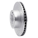 R1 87-95 BMW 735IL Front Left Drilled & Slotted Silver Brake Rotor