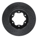 R1 20-25 Ford Transit-350 HD/DRW Rear Right Drilled & Slotted Black Brake Rotor