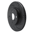 R1 12-15 Scion IQ Front Right Drilled & Slotted Black Brake Rotor