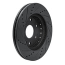 R1 09-20 Chevrolet TAHOE Front Right Drilled & Slotted Black Brake Rotor