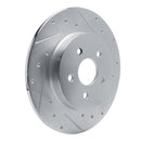 R1 87-91 Chrysler TC Maserati Rear Right Drilled & Slotted Silver Brake Rotor