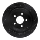 R1 98-02 Chevrolet Camaro Rear Left Drilled & Slotted Black Brake Rotor