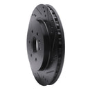 R1 04-09 Cadillac SRX Rear Right Drilled & Slotted Black Brake Rotor